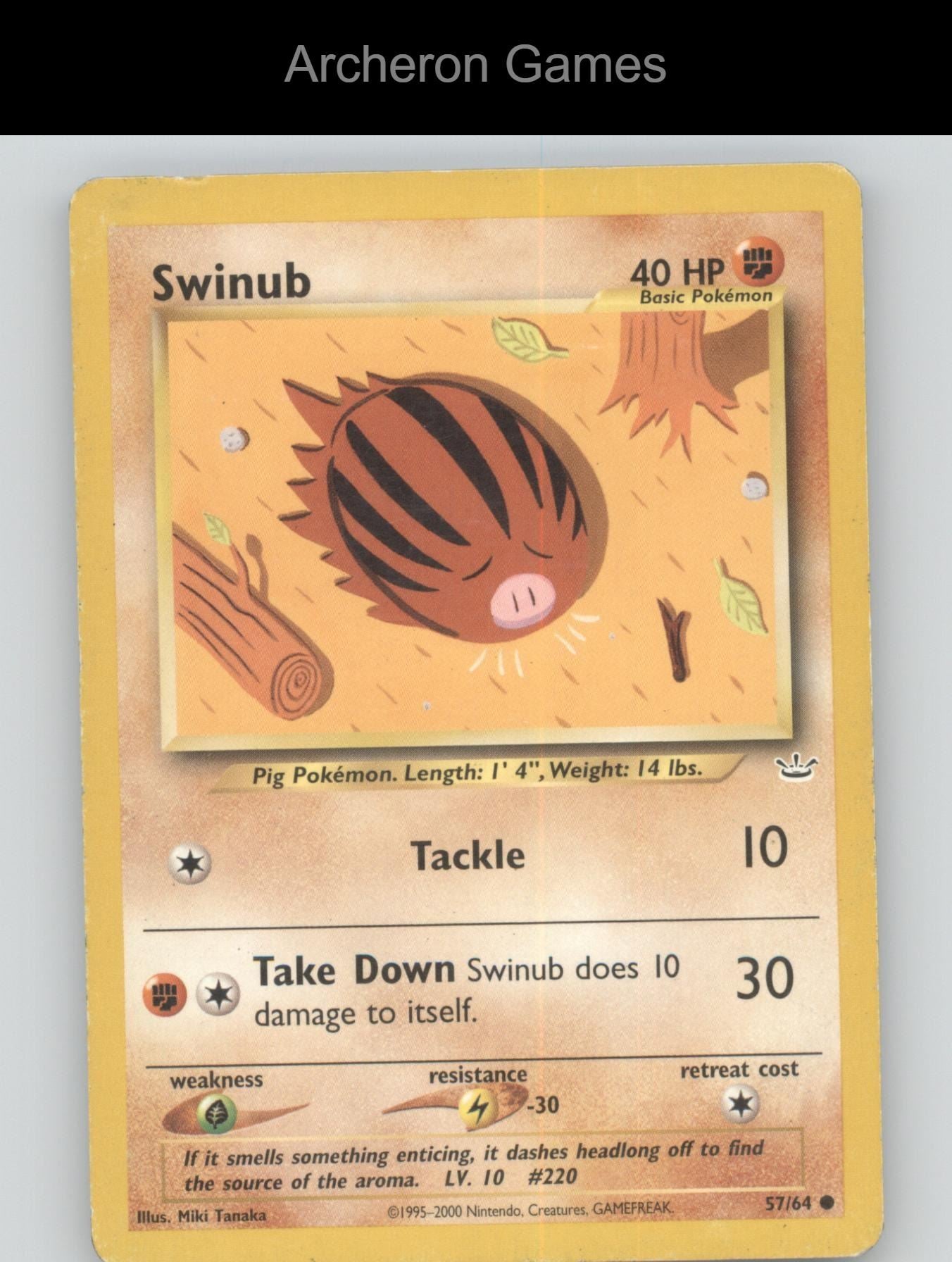 Pokemon Card Swinub N3 57/64 C Neo Revelation Unlimited