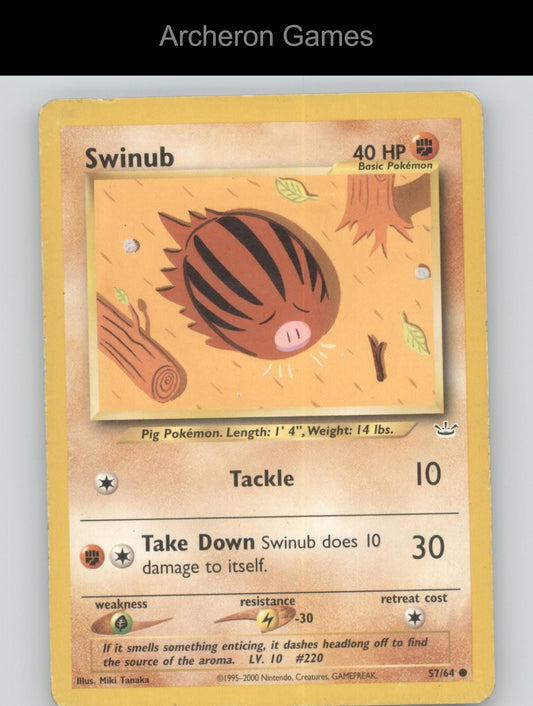 Pokemon Card Swinub N3 57/64 C Neo Revelation Unlimited