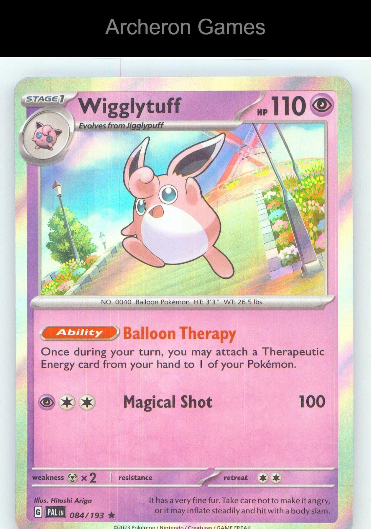 Pokemon Card Wigglytuff PAL 084/193 R Paldea Evolved Holo