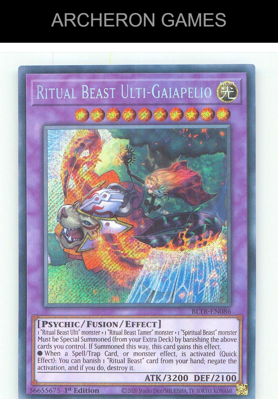 Ritual Beast Ulti-Gaiapelio SEC YUGIOH Card 1st Edition