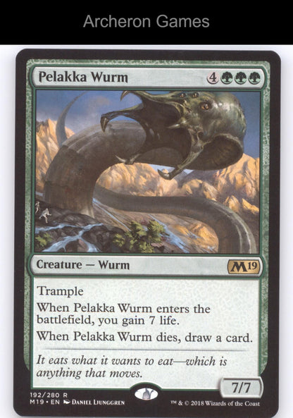 Pelakka Wurm 192 R MTG Card Core Set 2019