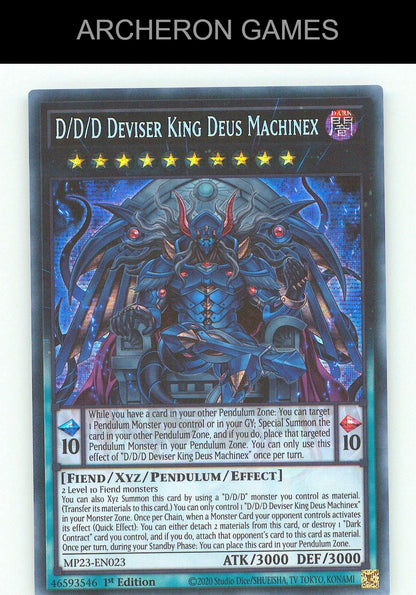 D/D/D Deviser King Deus Machinex SEC YUGIOH Card