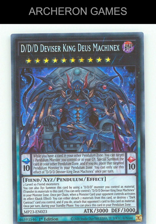D/D/D Deviser King Deus Machinex SEC YUGIOH Card