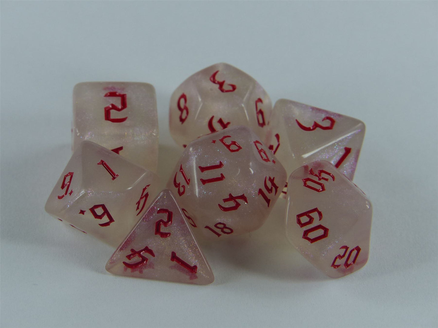 Spell Bound Shard red - DICE Set of 7 - Dnd D&D Dungeons Dragons #KJ