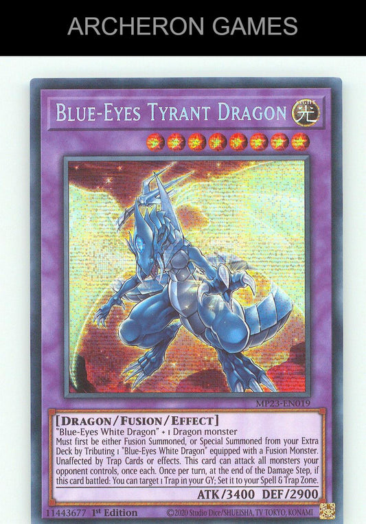 Blue-Eyes Tyrant Dragon SEC YUGIOH Card