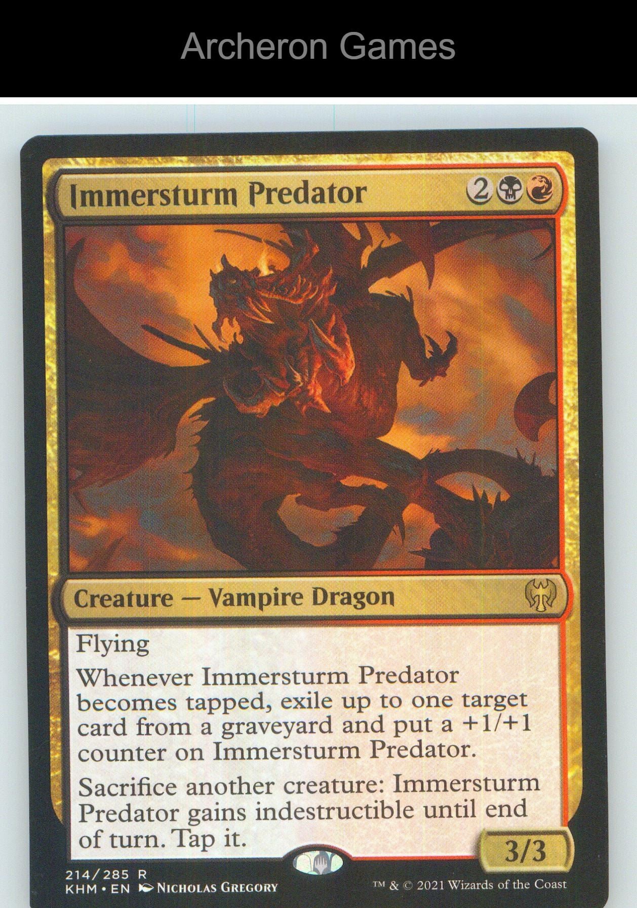 Immersturm Predator KHM 214 R MTG Card NM/EX+