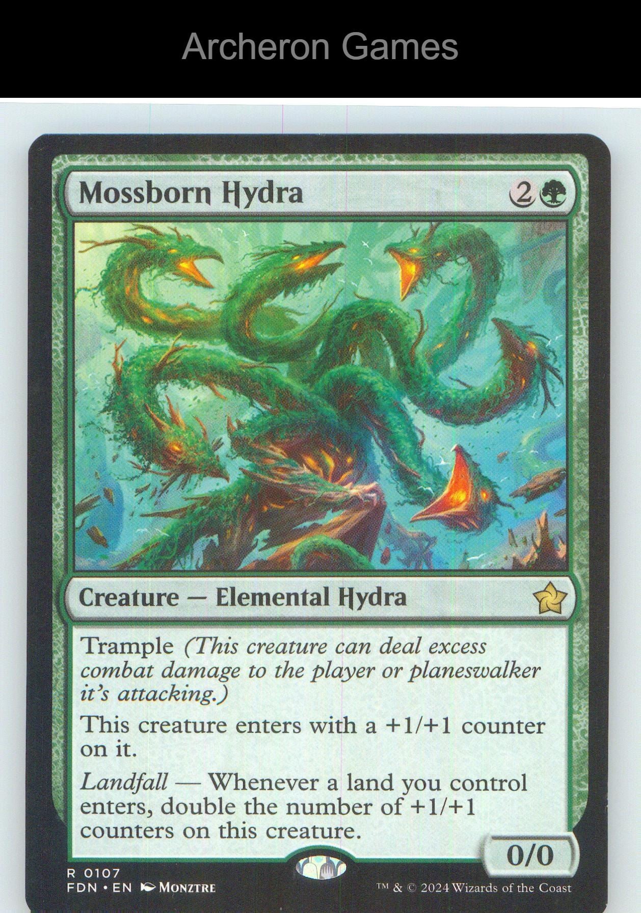 Mossborn Hydra FDN 107 R MTG Card NM/EX+