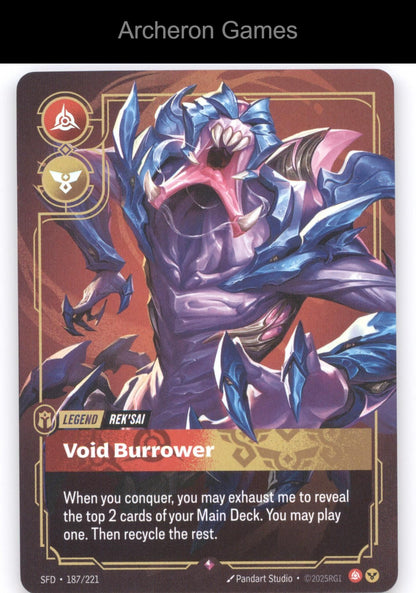 Rek'sai - Void Burrower SFD 187/221 R  Card Spiritforged
