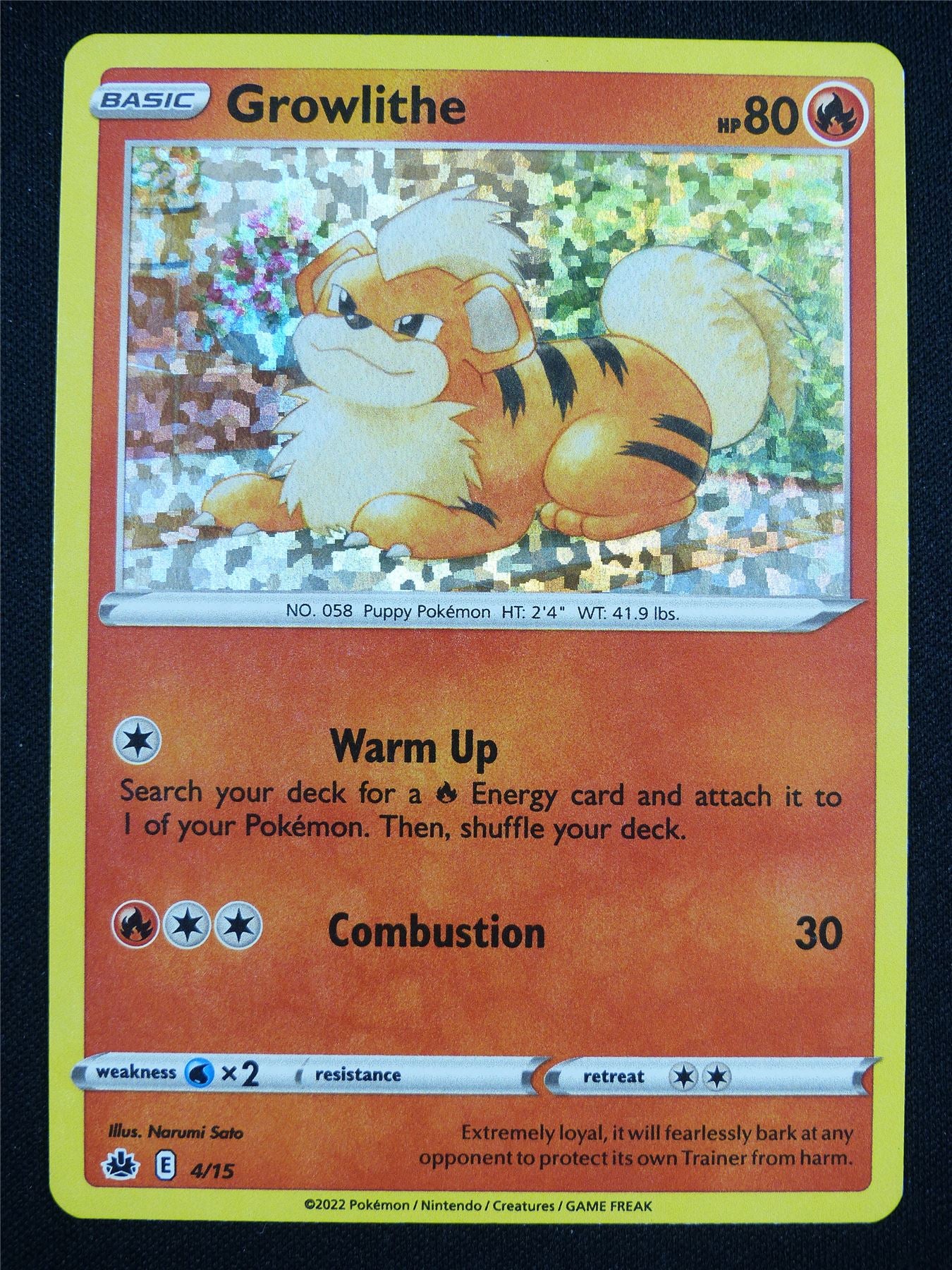 Growlithe 4/15 Holo - Pokemon Card #B4