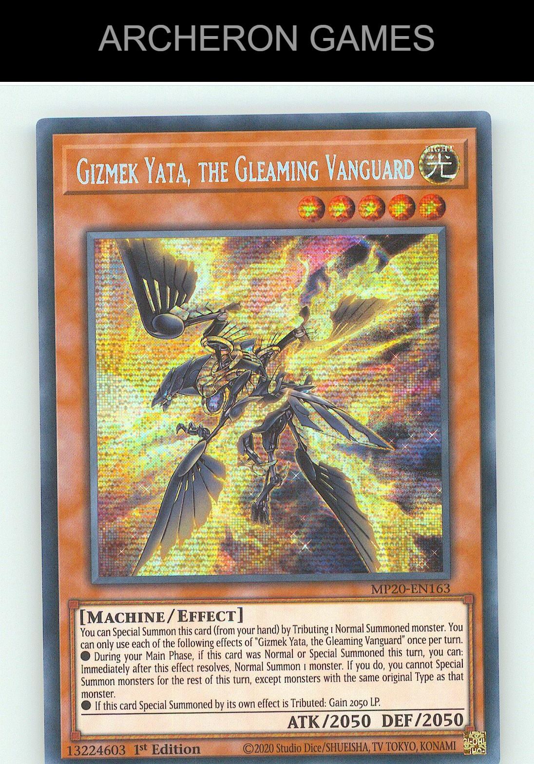 Gizmek Yata, the Gleaming Vanguard SEC YUGIOH Card