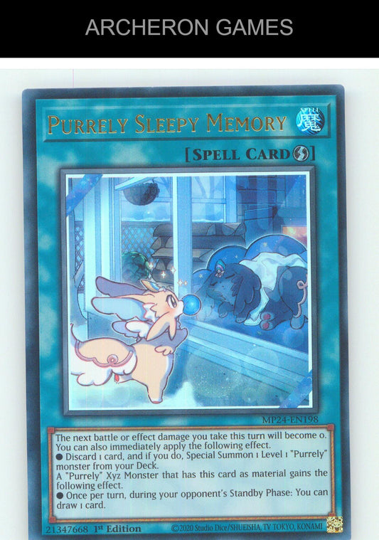 Purrely Sleepy Memory UR YUGIOH Card 1st Edition