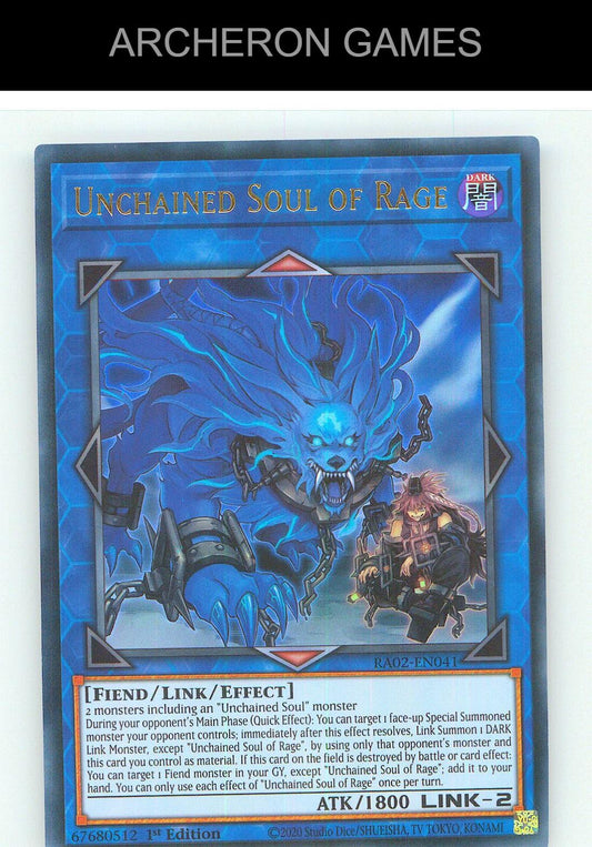 Unchained Soul of Rage (UR) Ultra Rare YUGIOH Card 1st Edition