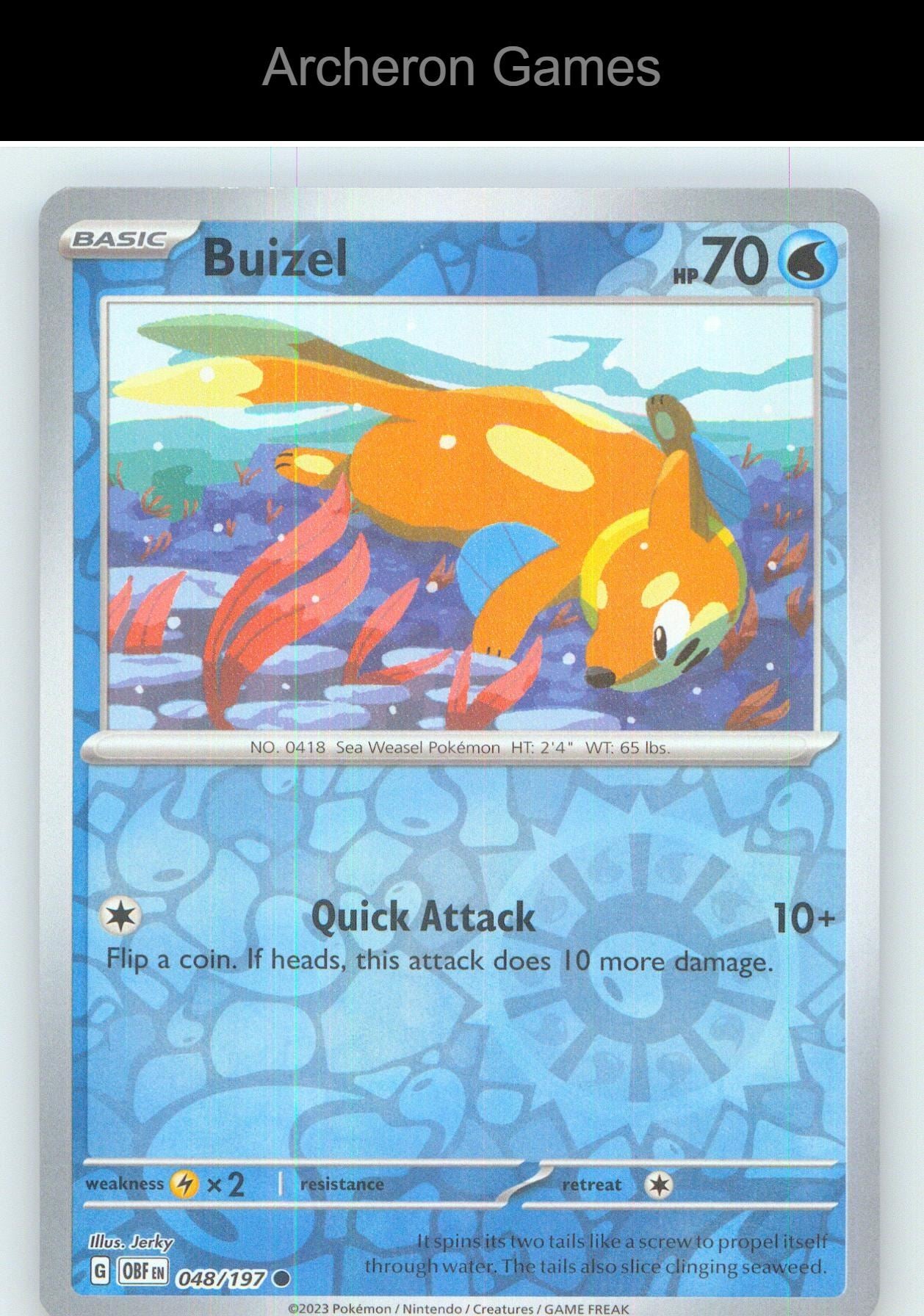 Pokemon Card Buizel OBF 048/197 C Obsidian Flames Reverse Holo