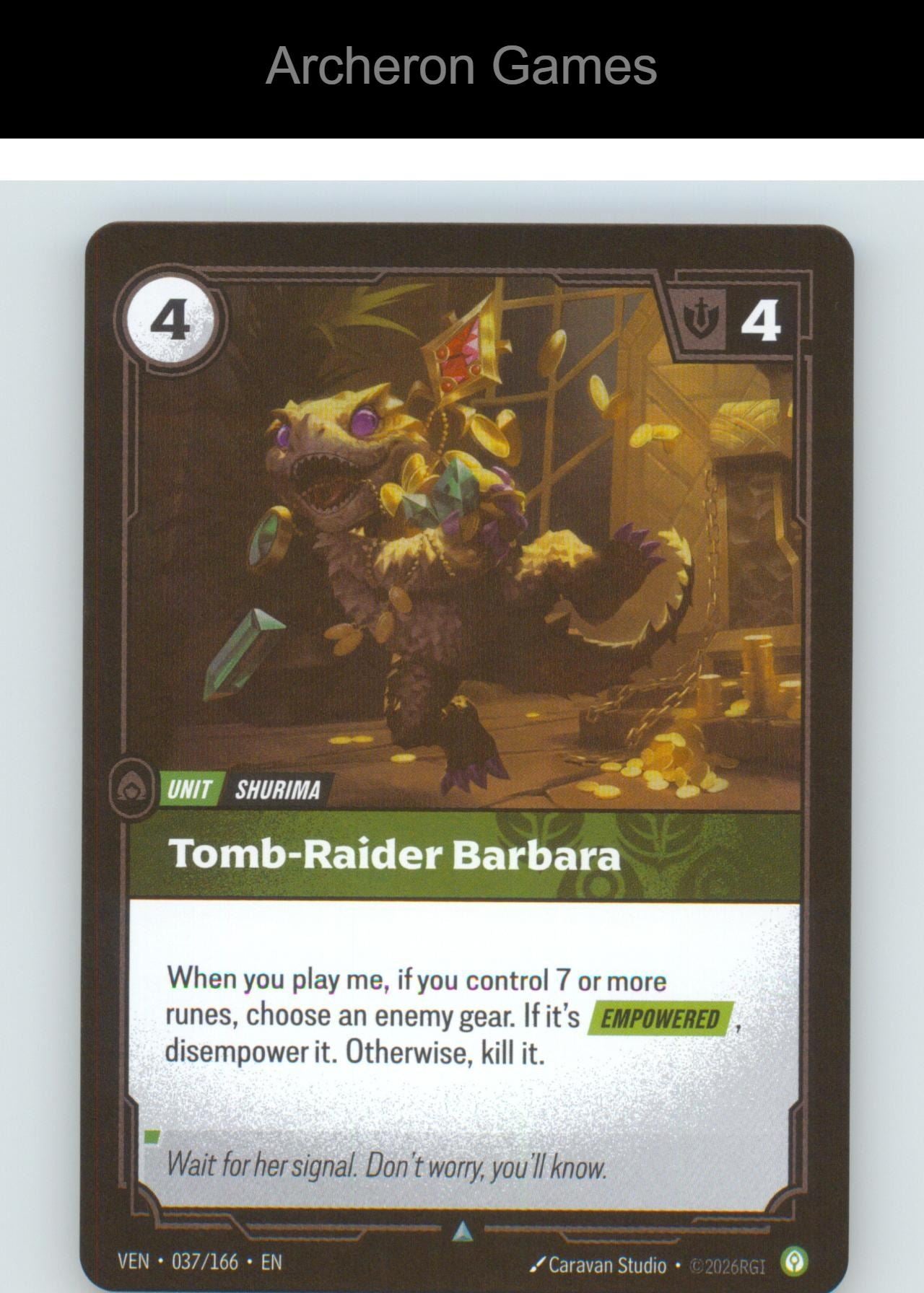 Tomb-Raider Barbara VEN 037/166 UC Vendetta Riftbound Card Foil