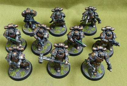 MKIII Tactical Squad with Upgrades set of 10 painted - Iron Hands - Warhammer Horus Heresy #2M7