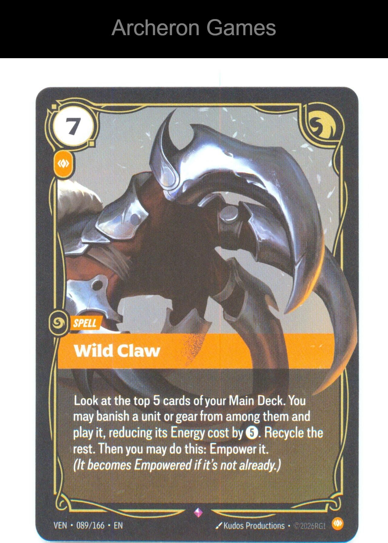 Wild Claw VEN 089/166 R Vendetta Riftbound Card Foil