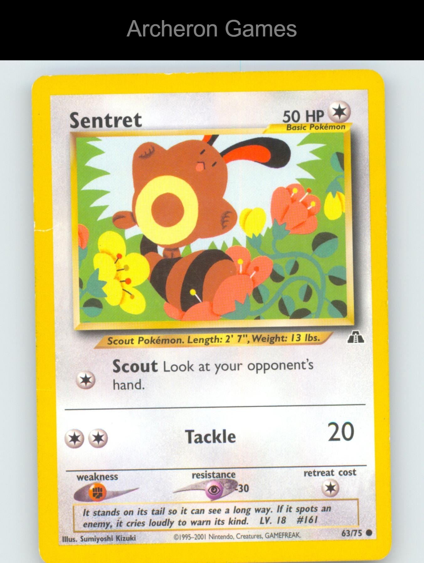 Pokemon Card Sentret N2 63/75 C Neo Discovery Unlimited