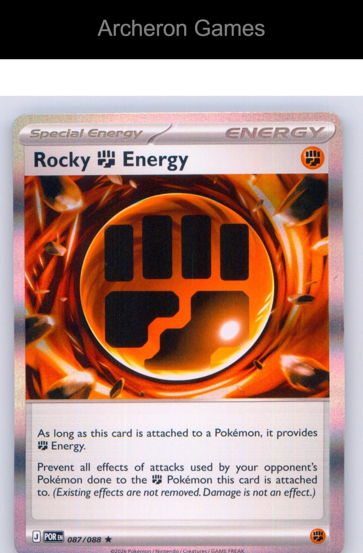 Pokemon Card Rocky Fighting Energy (Non-Holo) PR 087/088 R Deck Exclusives