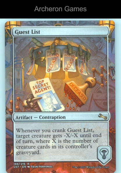 Guest List 186 R MTG Card Unstable