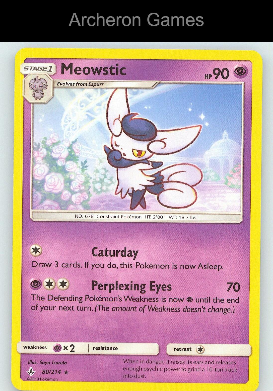 Pokemon Card Meowstic UNB 80/214 R Unbroken Bonds