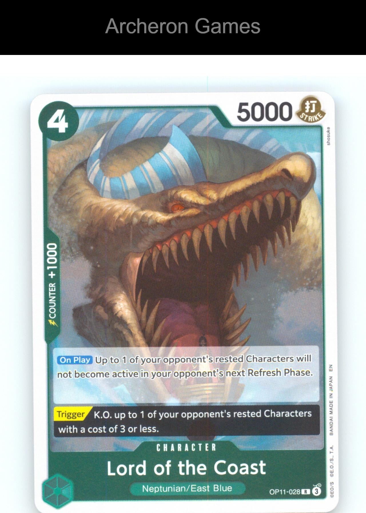 Lord of the Coast (Judge Pack Vol. 7) OP11-028 R One Piece Card NM/EX+ Foil