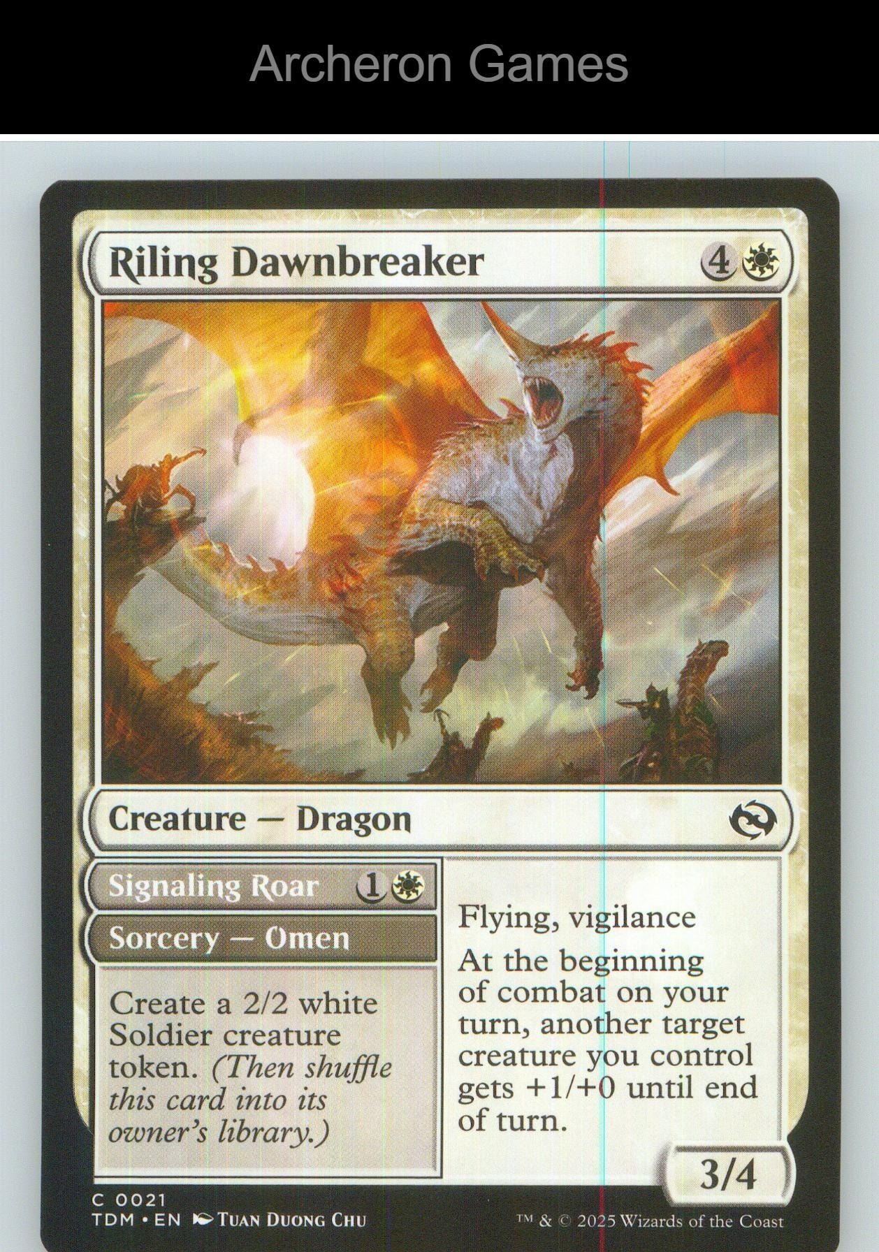 Riling Dawnbreaker TDM 21 C MTG Card NM/EX+