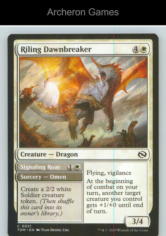Riling Dawnbreaker TDM 21 C MTG Card NM/EX+