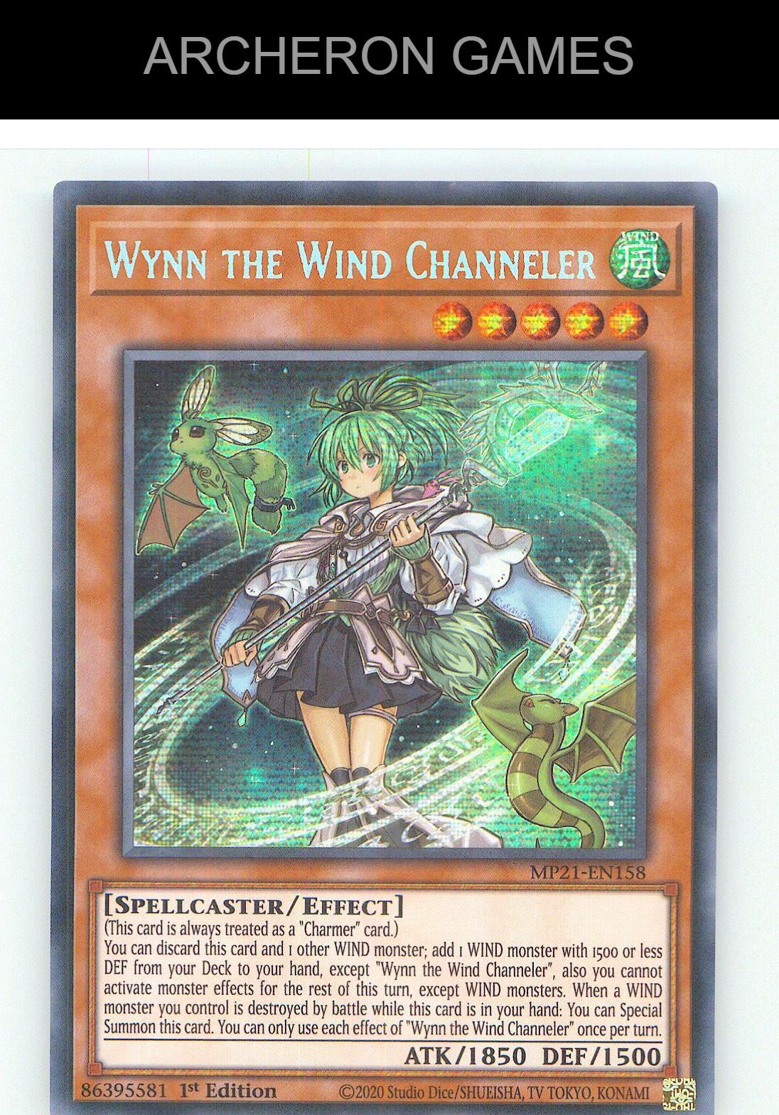 Wynn the Wind Channeler Prismatic Secret Rare YUGIOH Card 1st Edition