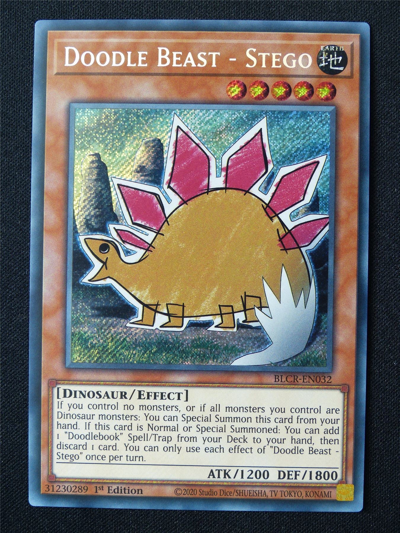 Doodle Beast - Stego BLCR Secret Rare - 1st ed Yugioh Card #73