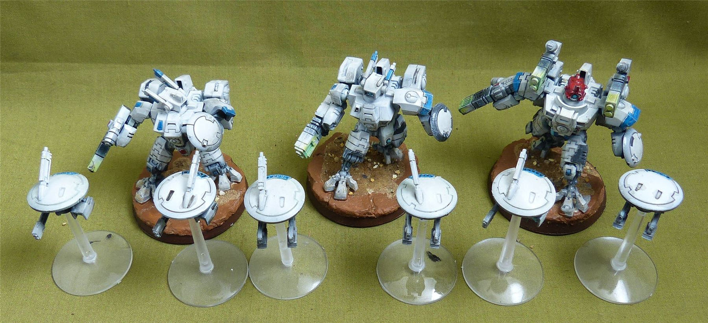 XV8 Crisis Battlesuit Team painted - Tau Empire - Warhammer 40K #2YP