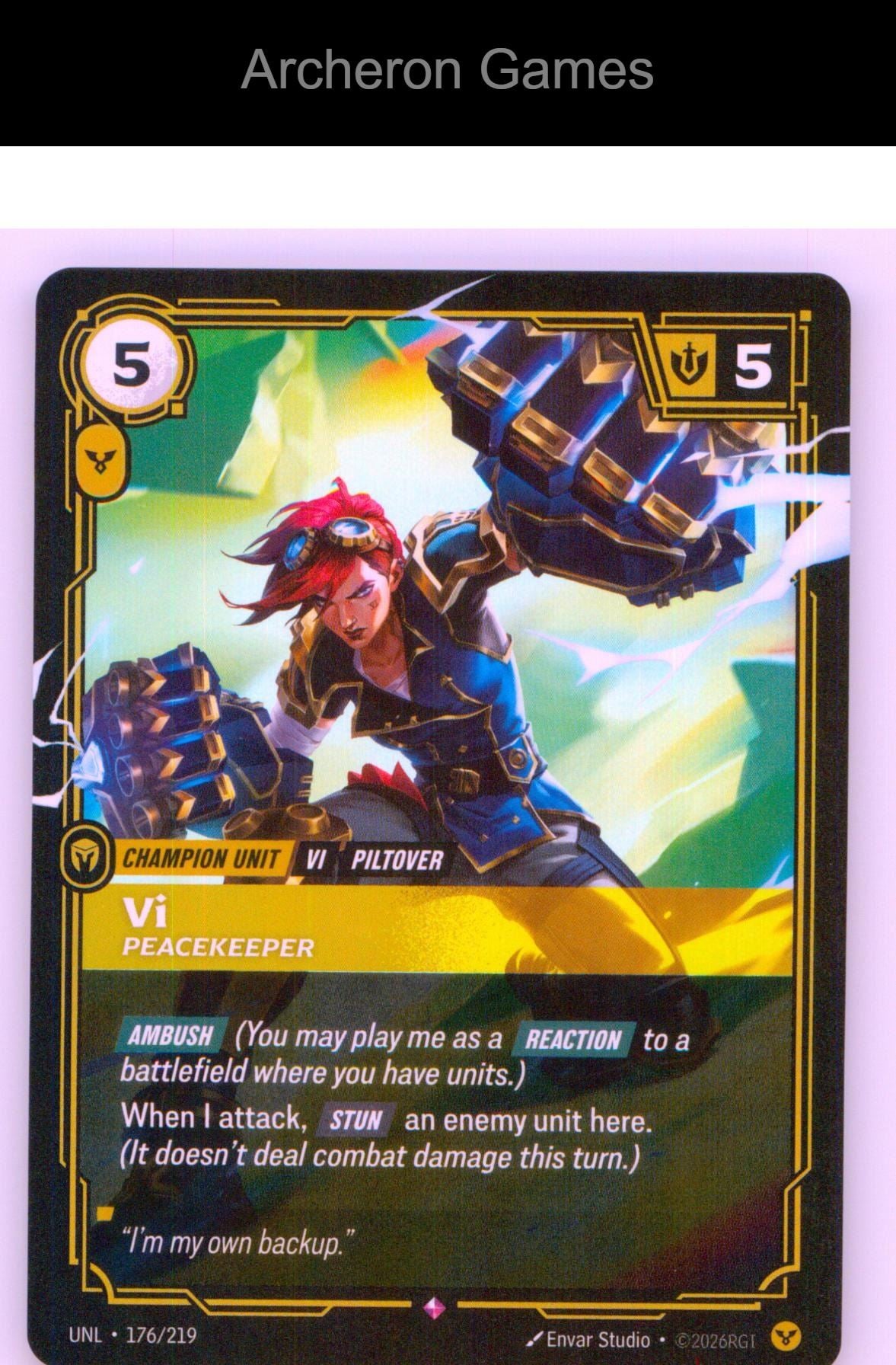 Vi - Peacekeeper UNL 176/219 R Unleashed Riftbound Card