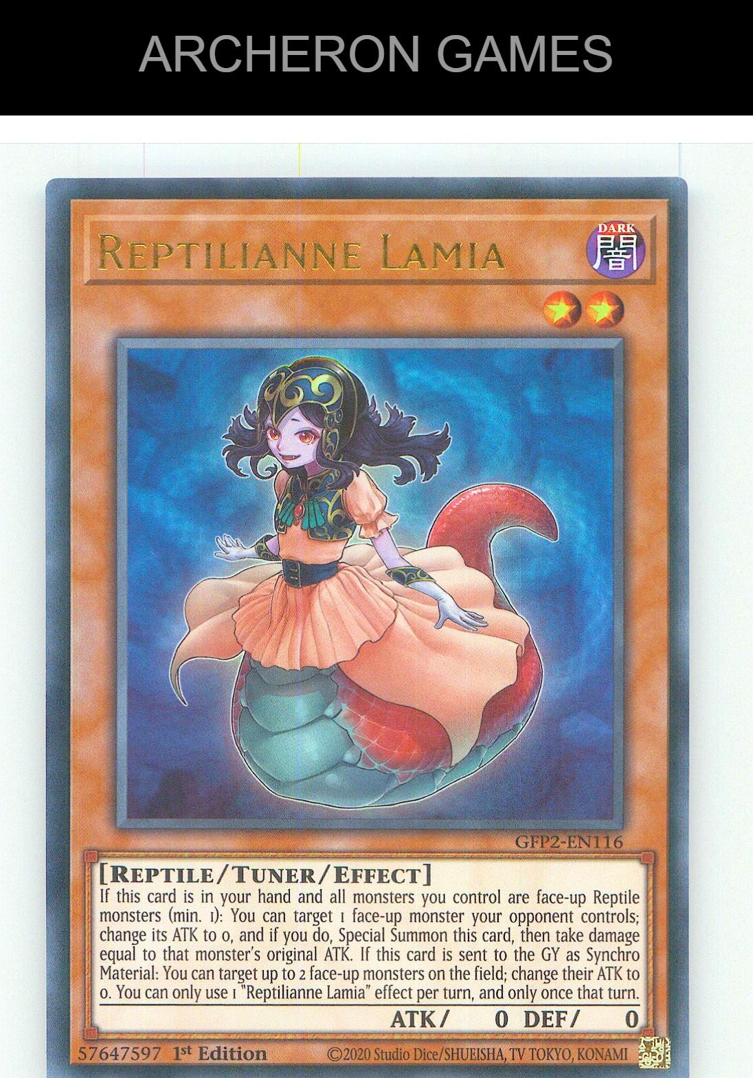 Reptilianne Lamia Ultra Rare YUGIOH Card 1st Edition