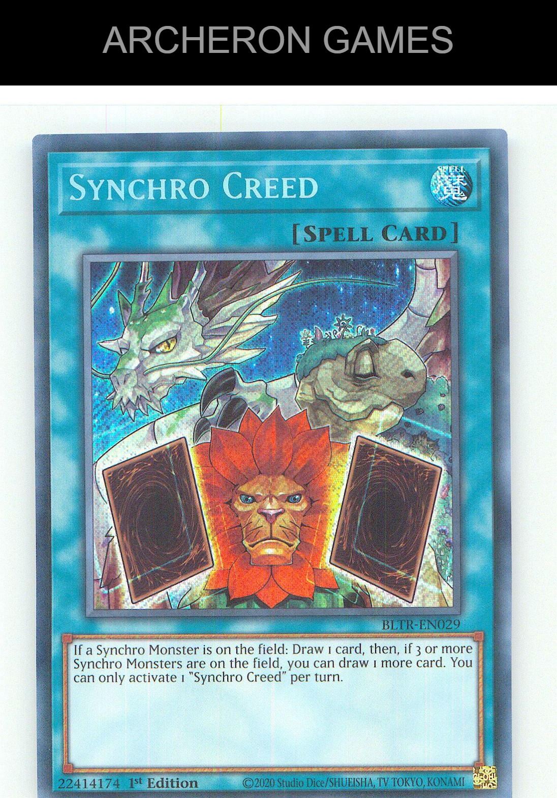Synchro Creed SEC YUGIOH Card 1st Edition