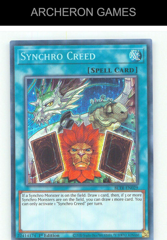 Synchro Creed SEC YUGIOH Card 1st Edition