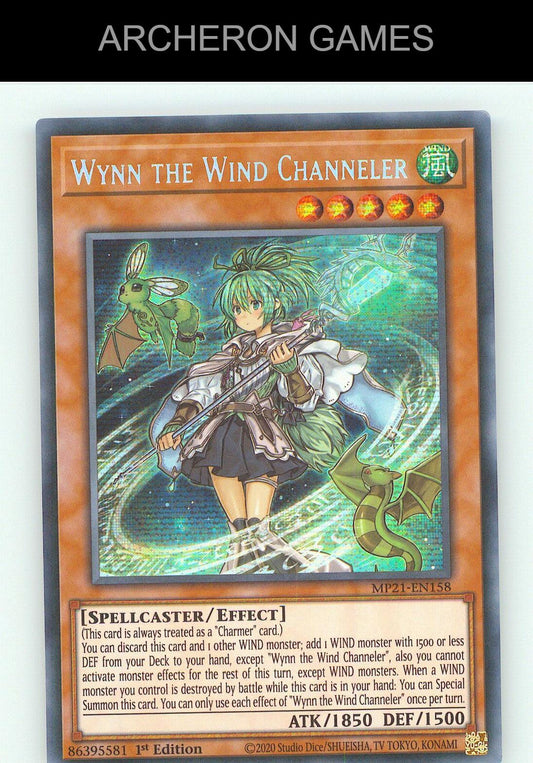 Wynn the Wind Channeler SEC YUGIOH Card