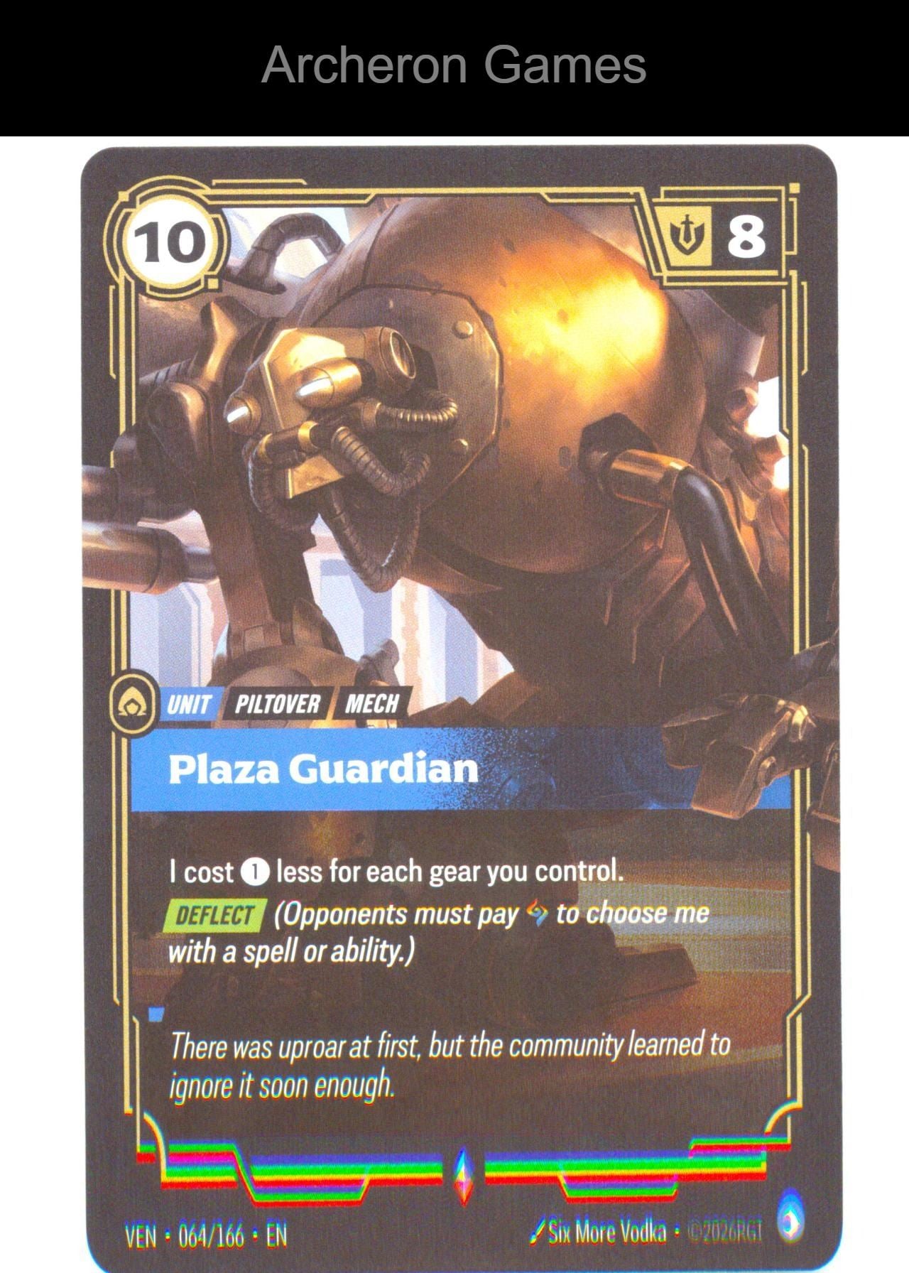 Plaza Guardian VEN 064/166 R Vendetta Riftbound Card Foil