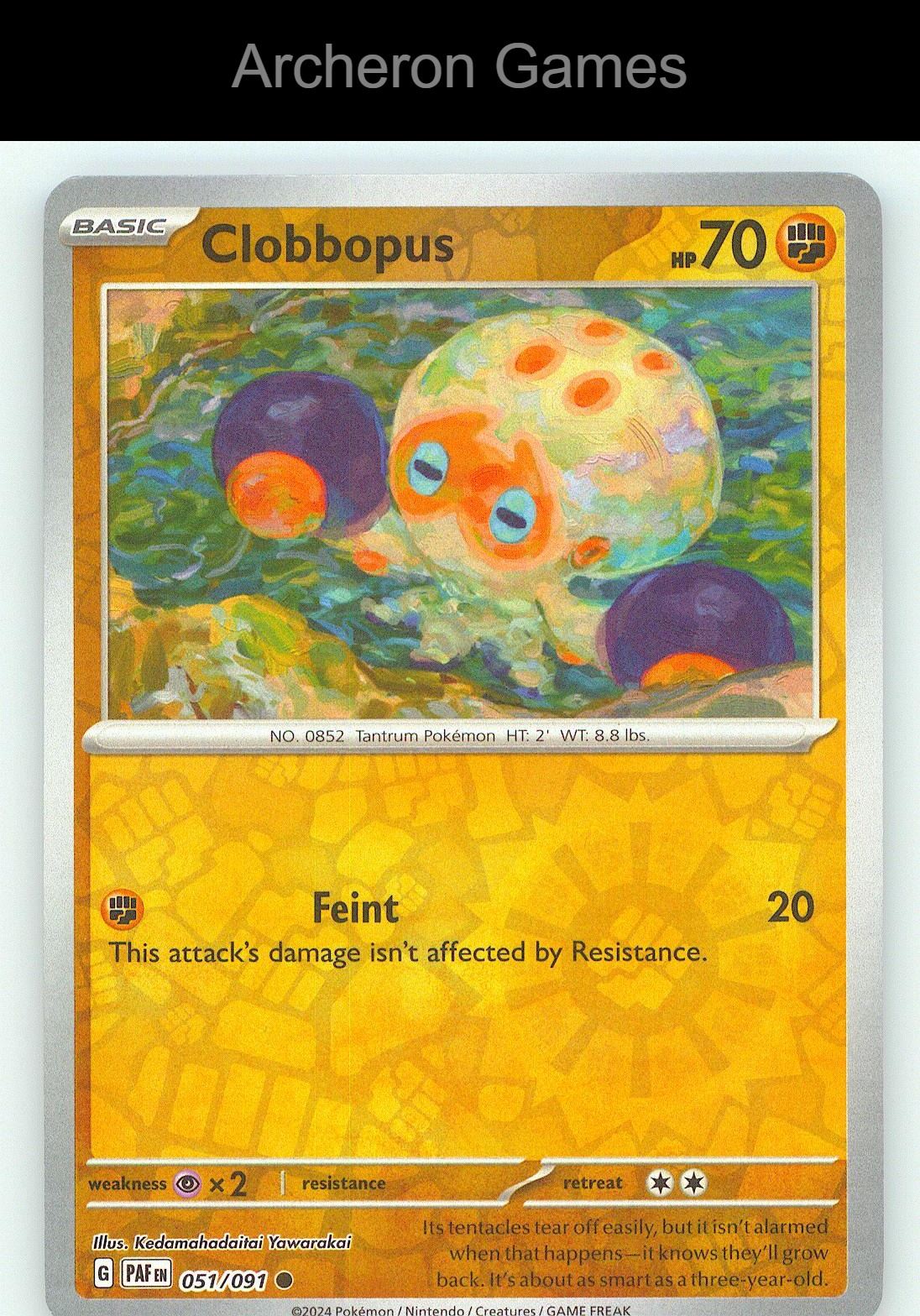 Pokemon Card Clobbopus PAF 051/091 C Paldean Fates Reverse Holo
