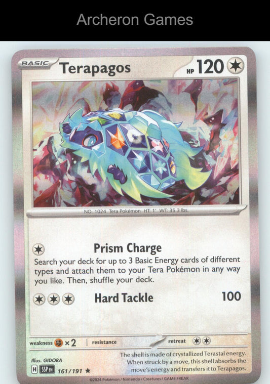Pokemon Card Terapagos SSP 161/191 R Surging Sparks Holo