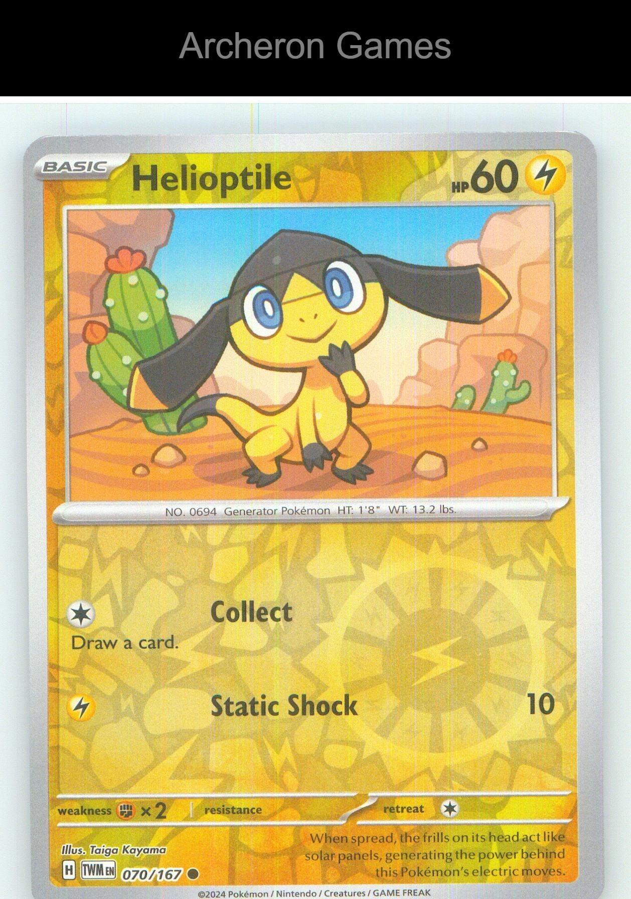 Pokemon Card Helioptile TWM 070/167 C Twilight Masquerade Reverse Holo