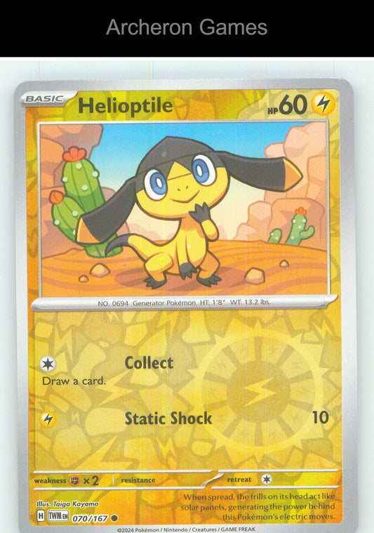 Pokemon Card Helioptile TWM 070/167 C Twilight Masquerade Reverse Holo