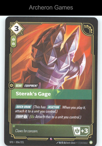 Sterak's Gage SFD 056/221 R  Card Spiritforged