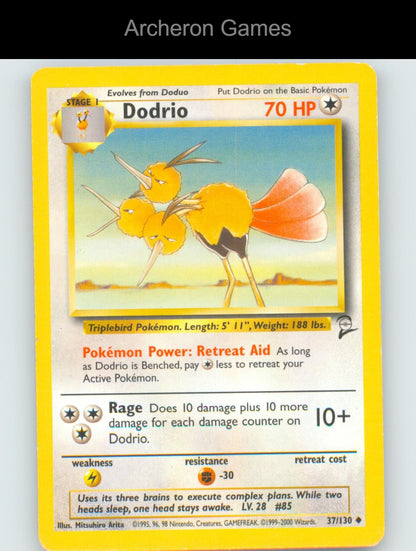 Pokemon Card Dodrio B2 37/130 UC Base Set 2