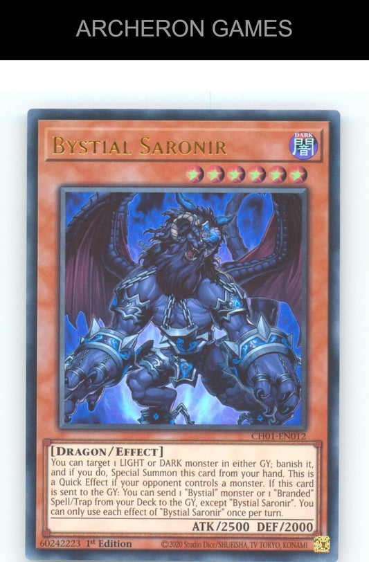 Bystial Saronir Ultra Rare YUGIOH Card 1st Edition