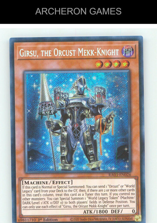 Girsu, the Orcust Mekk-Knight (Secret Rare) SEC YUGIOH Card 1st Edition