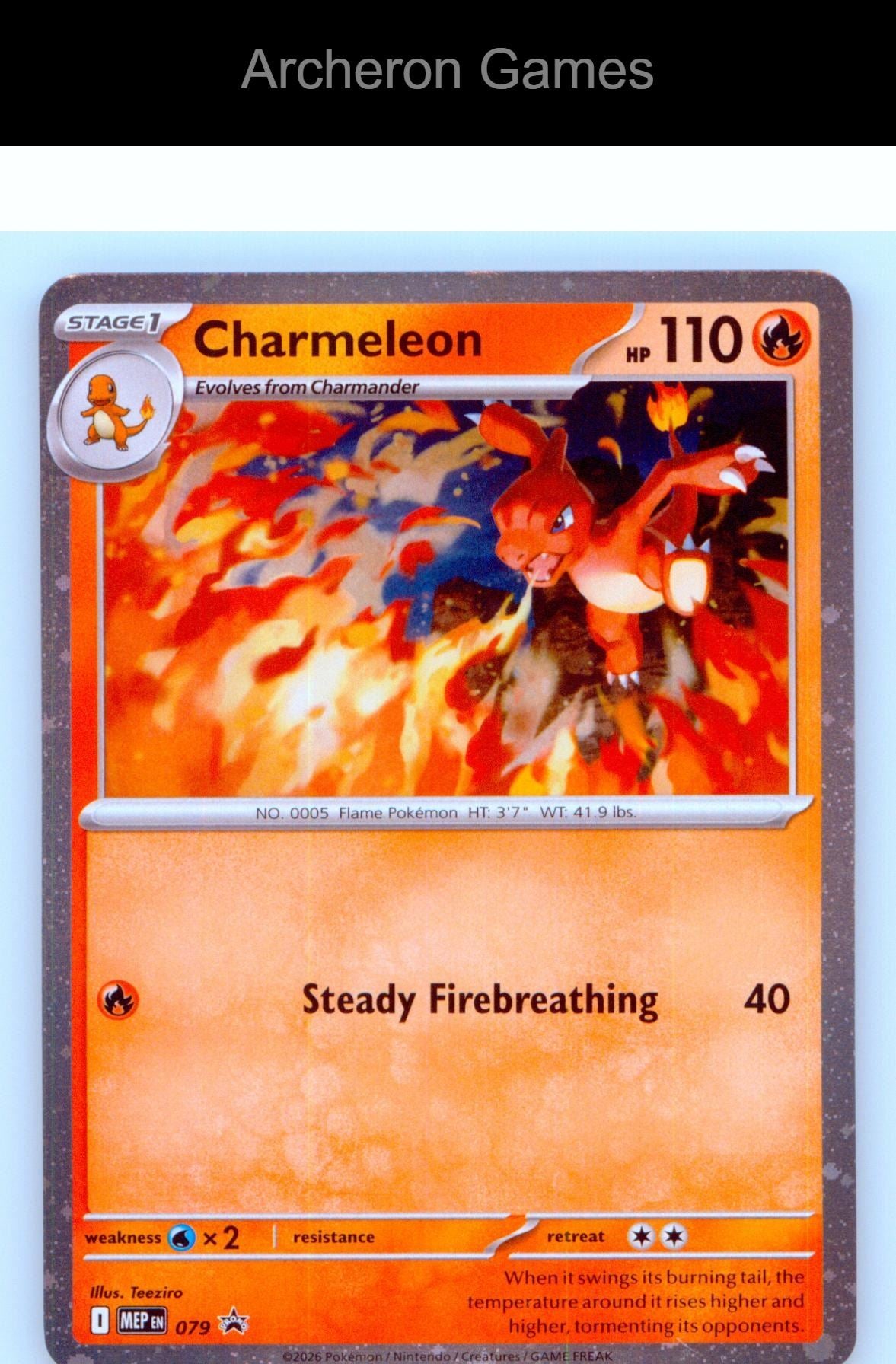 Pokemon Card Charmeleon (Cosmos Holo) MEP 079 P ME: Mega Evolution Promo