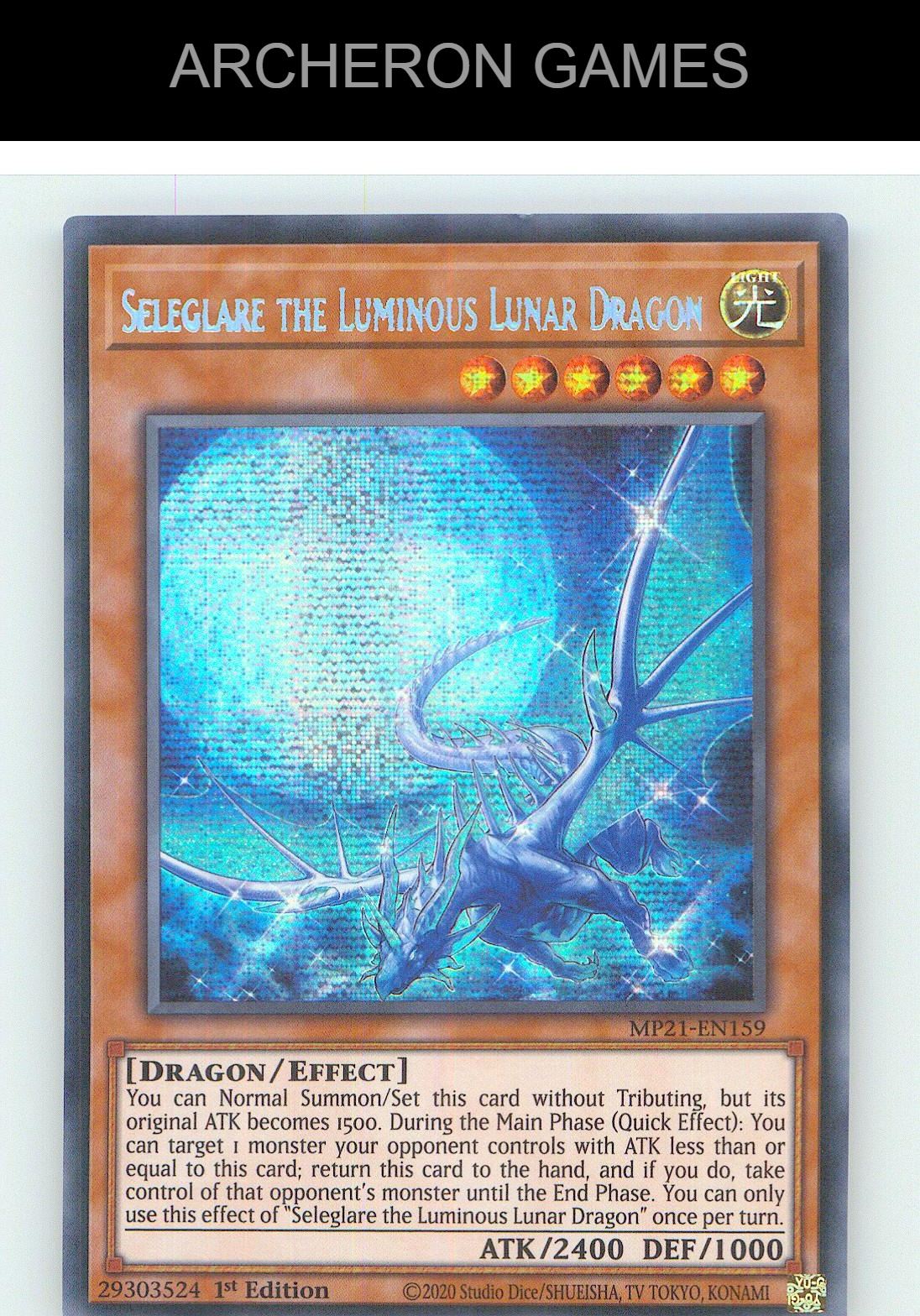 Seleglare the Luminous Lunar Dragon YUGIOH Card 1st Edition