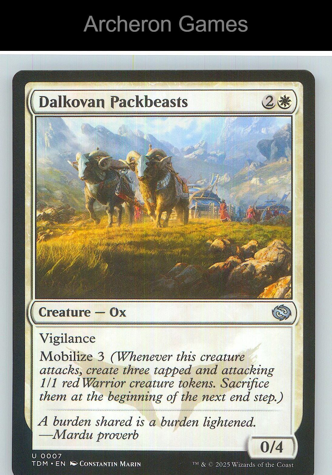 Dalkovan Packbeasts TDM 7 UC MTG Card NM/EX+