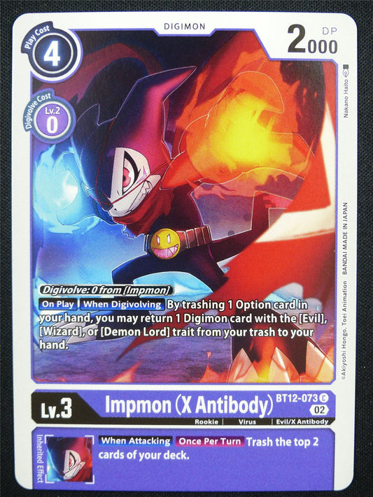 Impmon X Antibody BT12-073 - Digimon Card #OG