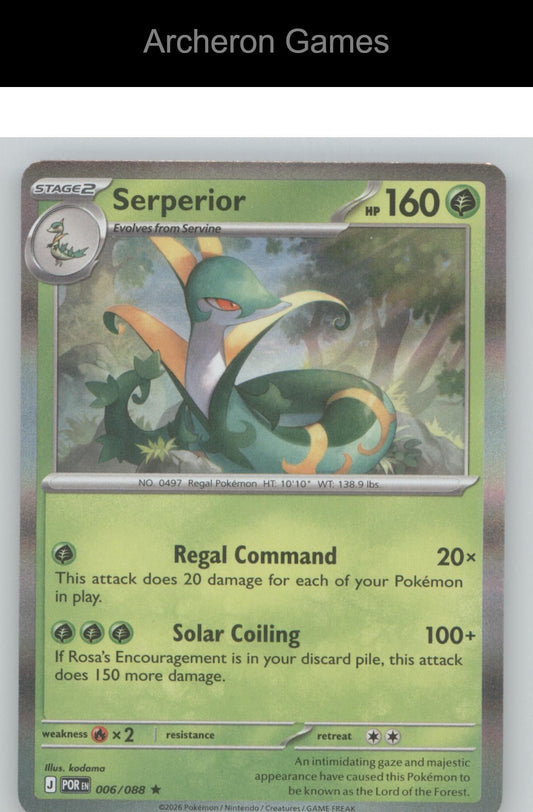 Pokemon Card Serperior ME03 006/088 R Perfect Order Holo