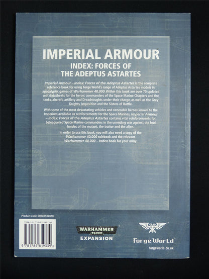 Imperial Armour: Index Forces of the Adeptus Astartes - Warhammer Softback #1ZH